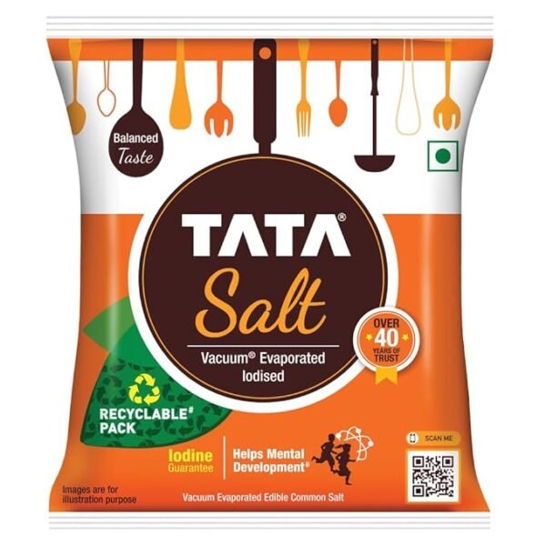 Tata Salt 1 Kg, Free Flowing and Iodised Namak, Vacuum Evaporated, Salt in Fresh