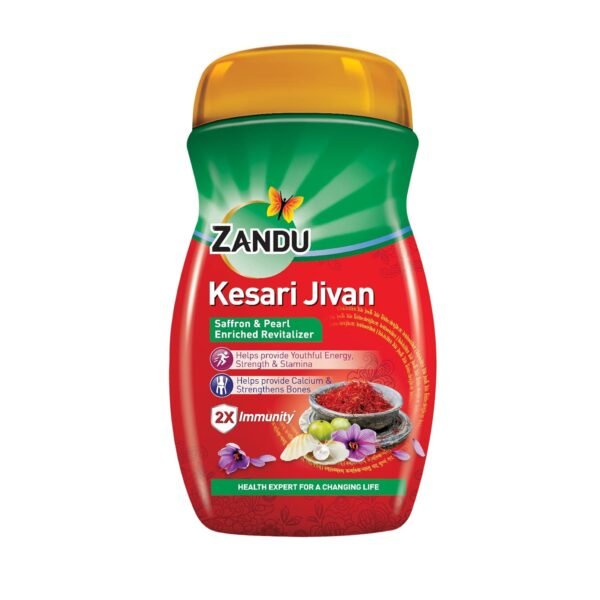 Zandu Kesari Jivan Chyawanprash-900g with Anti Age Action Formula|Provides Youthful Energy, Improves Respiratory & Digestive Health, Builds Strength & Stamina| Saffron and Pearl Enriched Revitalizer