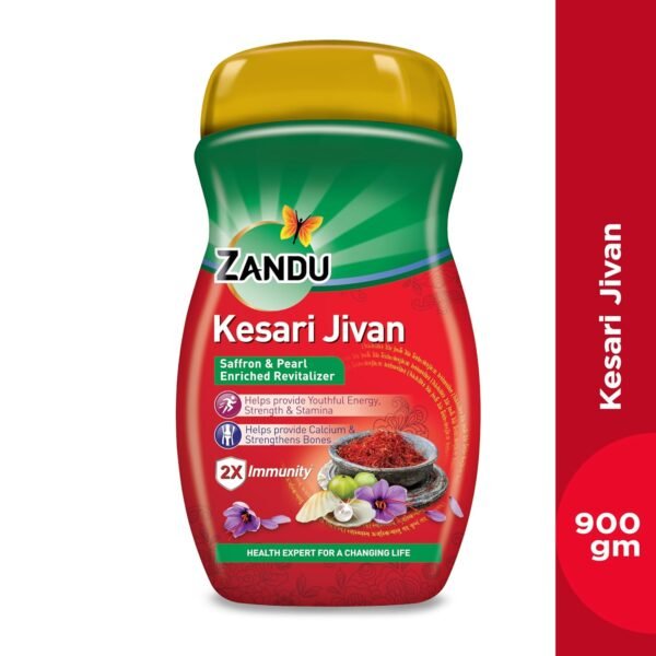 Zandu Kesari Jivan Chyawanprash-900g with Anti Age Action Formula|Provides Youthful Energy, Improves Respiratory & Digestive Health, Builds Strength & Stamina| Saffron and Pearl Enriched Revitalizer - Image 2